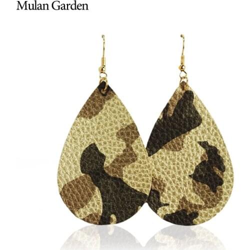 Mulan Garden Classic PU Leather Statement Earrings for Women New Trendy Water Drop Earrings Fashion Jewelry Christmas Gift 2019