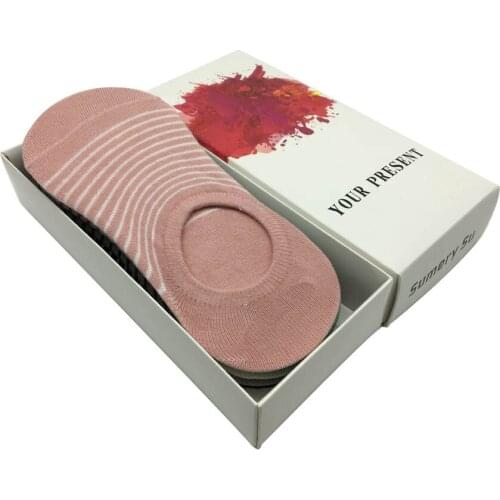 Women Slippers Stripe Cotton Ankle Socks Girl Student Sweet Boat Socks Brand Quality 5 Pairs/Lot