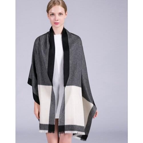 Winter 100% Cashmere Scarf Women 2021 Brand Shawls and Wraps Ladies Fine Pashmina Echarpe Warm Pure Cashmere Scarves Foulard