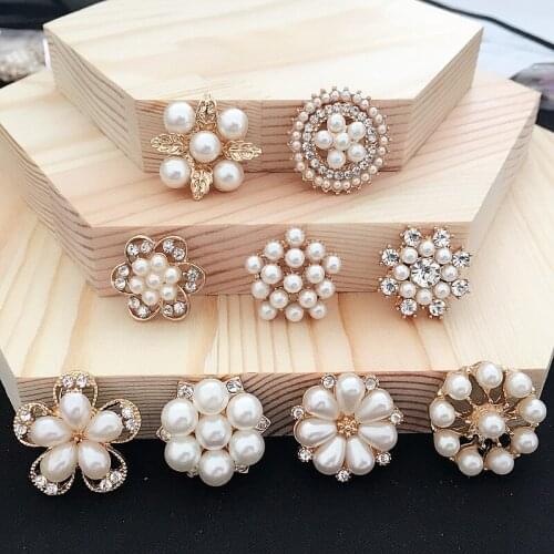 10pcs/lot fashion Pearl Flower Necklace Pendants for Jewelry Making Hair Clips Bracelet earring Accessories Handmade DIY Crafts