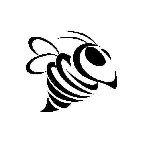 14.6CM*12.8CM Minimalist Interesting Honey Bee Artistic Dazzling Vinyl Decal Car Sticker Black/Silver C19-1477
