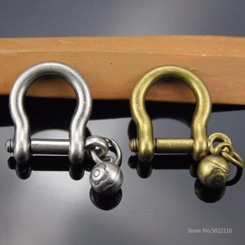 2pcs Handmade key leather chain leather tools retro DIY leather accessories horseshoe buckle U-type buckle D-type buckle