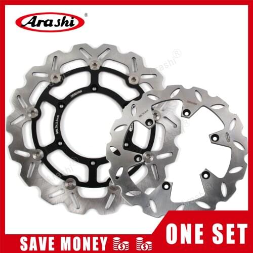 Arashi 1 Set DRZ 400 SM CNC Front Rear Brake Disc Brake Rotors For SUZUKI DRZ400SM 2005 2006 2007 2008 2009 DRZ-400-SM