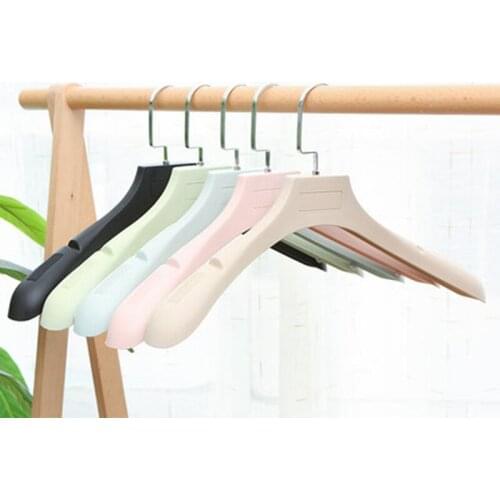 Free shipping 10 pcs/lot Thickened Plastic Clothes Hangers with Wide Shoulder Design Anti-skid Suit Hanger Adult Garment Rack