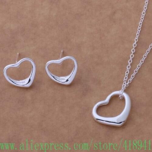 Free shipping silver plated Jewelry Sets Earring 190 + Necklace 245 /dyrampya aztajraa AS067