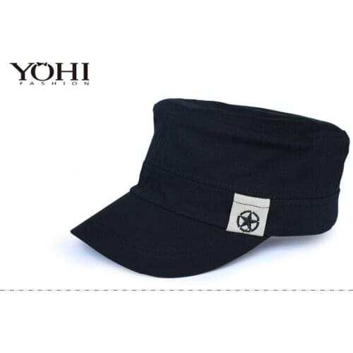New tide cotton Mens outdoor adjustable baseball cap sun hat flat hat five-pointed star cap unisex cap