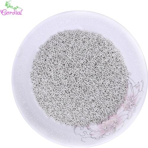 Cheap Wholesale High Quality Fashion 5000Pcs 2MM Shinny Rhodium Plated Smooth Round Cooper Spacers Beads Not Plastic KQWB-667853