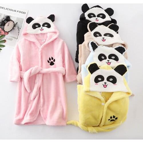 Baby bathrobe clothes panda cartoon pajamas Children sleepwear Robe for girl infant Boy bath girls clothes 2 to 8 years