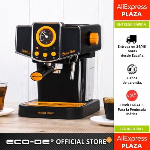 ECO-DE Espresso coffee machine Delice 20 pressure bars vaporizer tank 1.5 litres pressure gauge with Class A temperature