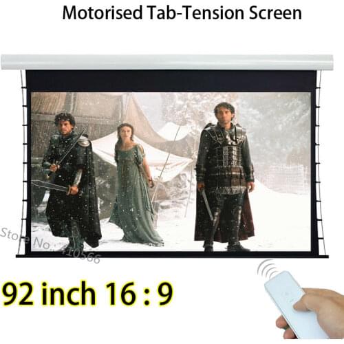 HD Image 92" Diagonal 16x9 Aspect Ratio Tab Tensioned Front Projection Screen For Acer Optoma 3D Projector