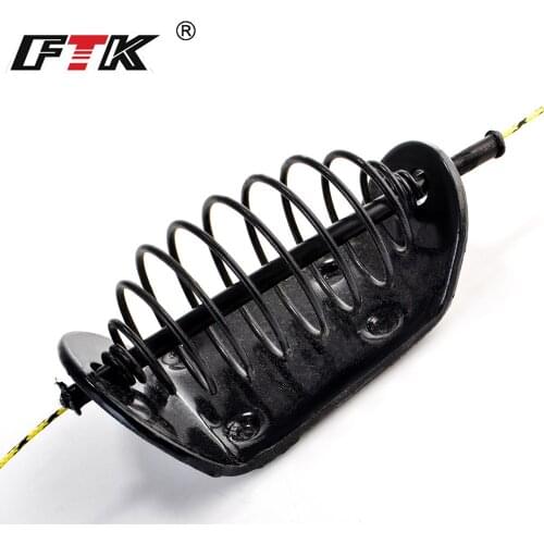FISH KING 20g-80g Metal Carp Fishing Hair Rigs Sinker Bait Cage Europe Feeder Fishing Group Barbed Carp Bait Hook Holder