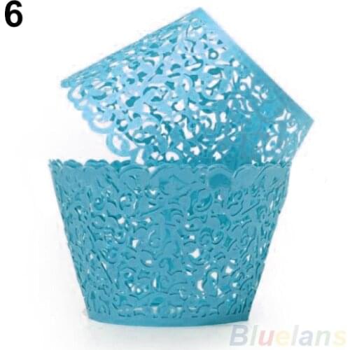Hot Sale 60% 12X Wedding Birthday Baby Shower Filigree Vine Decor Wraps Cupcake Cases Baking Accessories