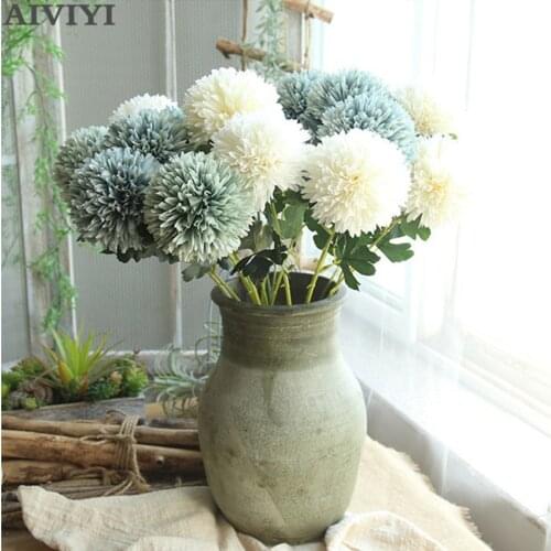 Artificial silk dandelion flower ball bouquet family bedroom table decoration fake flower wedding bouquet flower fake flower