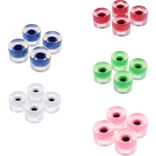 4 Pcs Light Up Wheels Flash 60mm with Magnetic Core for Skateboard Longboard pink / blue/ green/ white/ red