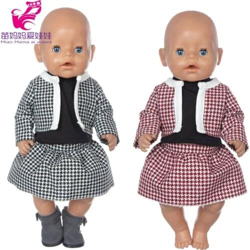 Baby Doll Mini Coat Skirt Set For 18 Inch Girl Doll Office Suit Toys Doll Clothes