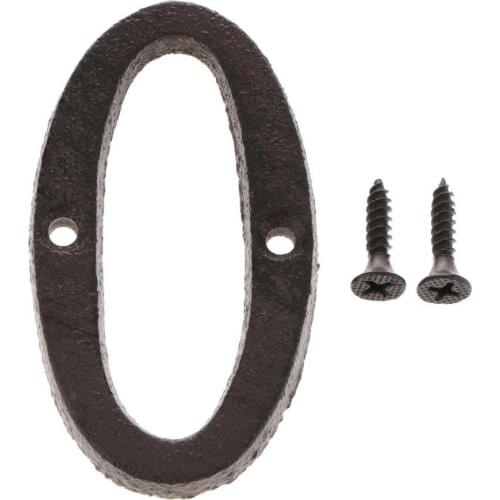 Metal Digital House Sign Cast Iron Doorplate DIY Cafe Shop Doorplate for Home Wall Decor Party Direction Signs