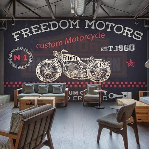 Bacaz 5d papel Murals 3d Wall Photo Mural Wallpaper NO.1 Freedom Motorcycle 3d wall Murals for Restaurant Wall paper