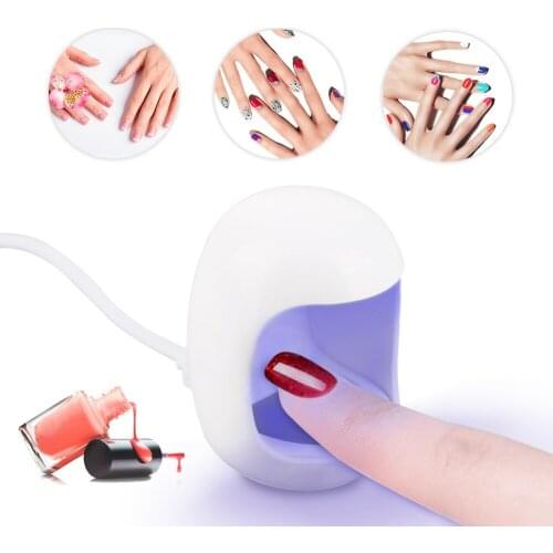2021 New Hot Mini 2W UV LED Lamp for Nail Single Finger Lamp Nail Dryer Machine Portable Micro USB Cable Egg Shape Nail Art Tool