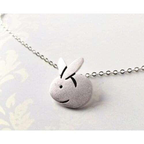 New Creative Female Beautiful 925 Sterling Silver Jewelry Personality Brushed Zodiac Rabbit Pendant Necklaces H325
