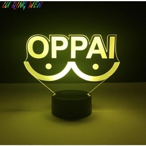 Novetly Led Night Light Oppai Japanese Personalized Nightlight for Adult Dropshipping Cool Color Changing Led Night Lamp Funny