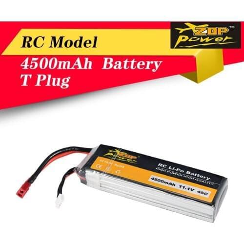 New Arrival ZOP Power 11.1V 45C 4500mAh 3S Lipo Battery T Plug for RC Racing Car Drone