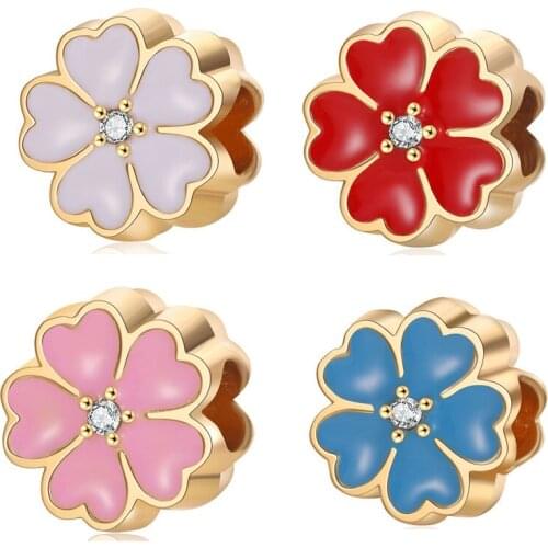 New Fashion Charm Original Beautiful Flower Beads Suitable for Original Pandora Ladies Bracelet Jewelry Gift