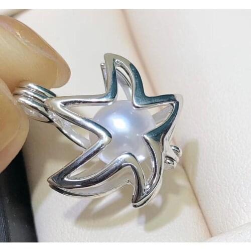 Star Cage 925 Sterling Silver Pendant Setting Mounting Findings Accessories for Crystals Agate Pearls Corals Jade Stones Beads