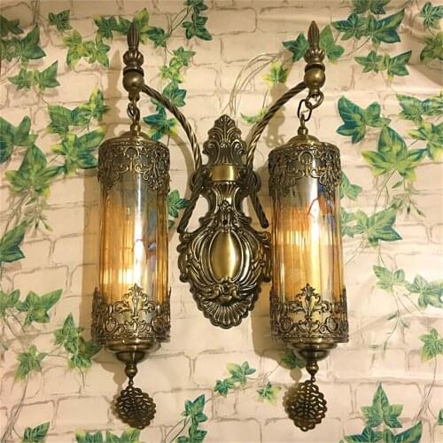 Retro Southeast Asian National Wall Lamps Cafe Restaurant Bar Hotel Sconce Wall Lights Aisle Corridor Staircase Decor Fixtures