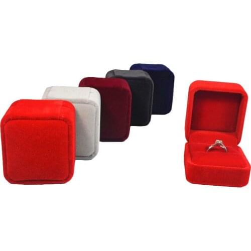 Luxury Jewelry Gift Box Square Velvet Women Earrings Rings Jewelry Packaging Display Portable Travel Case Wedding Bridal Boxes