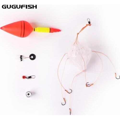 GUGUFISH Fishhooks Fishing Tackle Sea Box Spherical Explosion Hooks For Feeder Jig