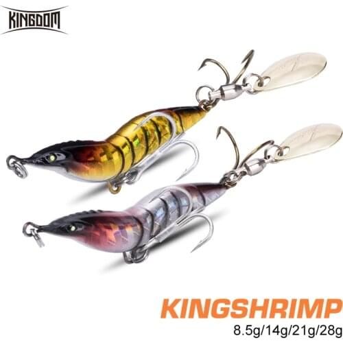 Kingdom Seek-Strike Sinking Metal Fishing Lures 8.5g 14g 21g 28g Spinner Spoon Simulation Shrimp Artificial Wbblers Hard Baits