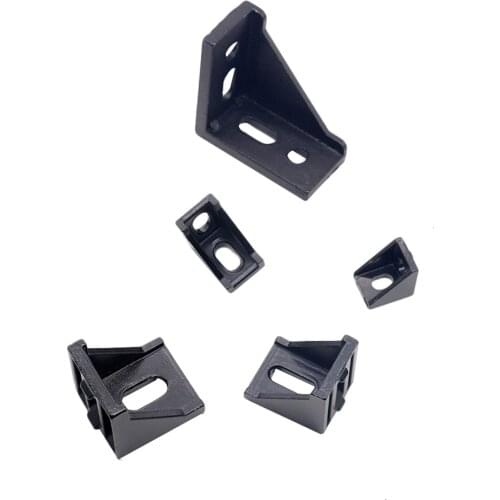 1PC 2020 Corner Bracket Fitting Black Angle Aluminum Connector 2028 3030 3060 4040 for Industrial Aluminum Profile
