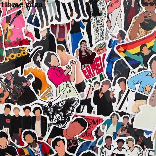 DB289 Homegaga 45pcs/set Singer Cartoon PVC Waterproof Stickers For Scrapbooking Luggage Skateboard Phone Laptop Bicycle Guitar