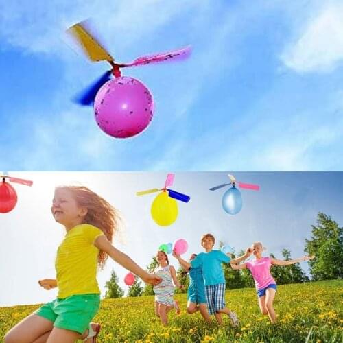 1Pc Air Balloon Helicopter Toy Funny Balloon Ortable Outdoor Helicopter Flying For Kids Birthday Party Childrens Day Gift