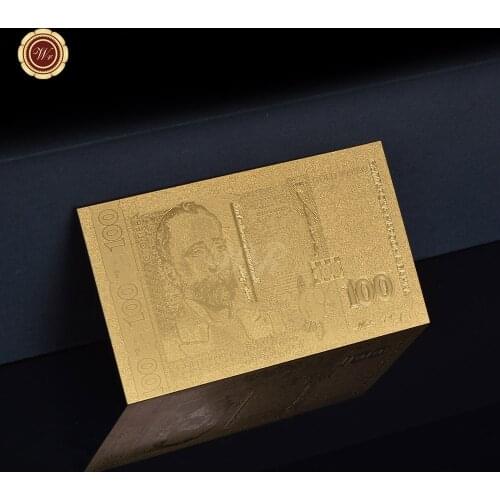 Engraved Bulgaria Gold Banknote 100 Leva Gold Foil Plated Best Gift For Business And Decoration High in quality