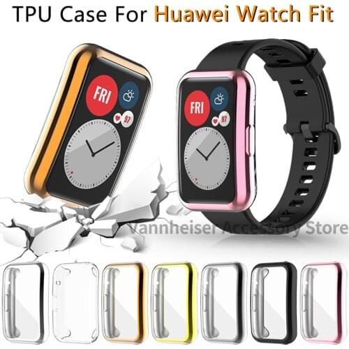 Screen Protector Case for Huawei Watch Fit TIA-B09 Ultra Slim Soft TPU Smartwatch Cover for Huawei Fit Protective Bumper Shell