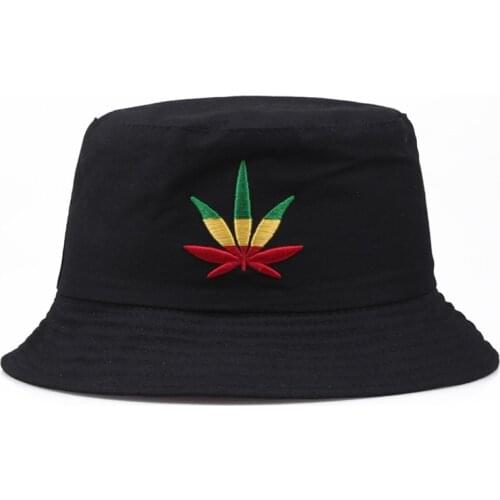 Maple Leaf Bucket Hat Men Women Climbing Panama Hats Breathable Cotton Summer Sun Cap Wide Brim High Top Beach Cycling Chapeau