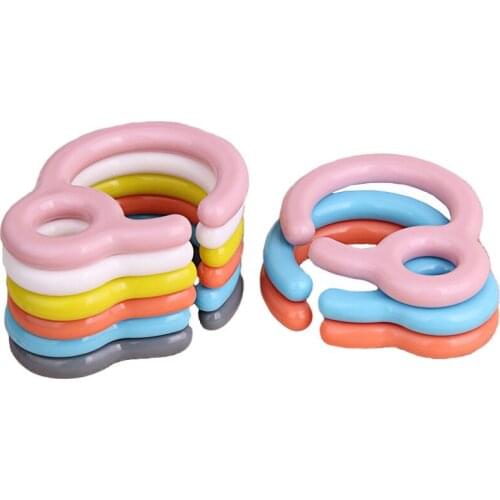 Sutoyuen 10pcs Food Grade PP Baby Pacifier Hook Teething Ring Links For Baby Stroller Car Seat Toys Dummy Clips Accessories