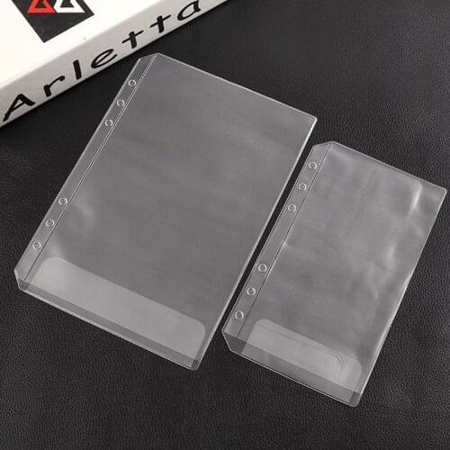 18pcs Transparent PVC A5 A6 Loose Leaf Pockets Organizer Protective Cover Planner Waterproof Filing Bag School Office Supplies