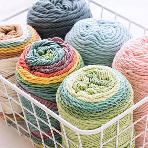 193m/1Roll Colorful Woolen Yarn Cotton Knitting Yarn Crochet Yarn for Knitting Wool Yarn DIY Sweater Scarf Hand Knitting Yarns