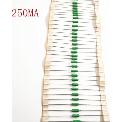 20pcs/lot 250mA 125V/250V 2.4*7mm Axial Lead Green Fuse 0.25A 2.4 x 7 Fast Blow PICO Resistance Fuse
