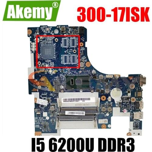 Akemy BMWD1 NM-A491 Motherboard For Lenovo 300-17ISK Laptop Motherboard CPU I5 6200U DDR3 100% Test Work