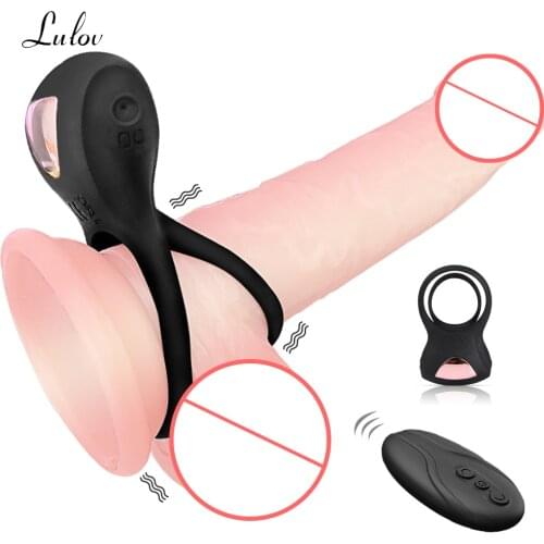 Wireless Male Penis Vibrating Rings Delay Ejaculation Cock Ring Erotic Vibrator Sex Toys Good for Adults Men Couples Masturbator