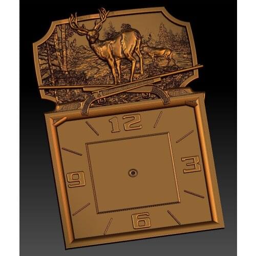 Digital file in STL format clock for CNC 3D relief carving engraving C36-11