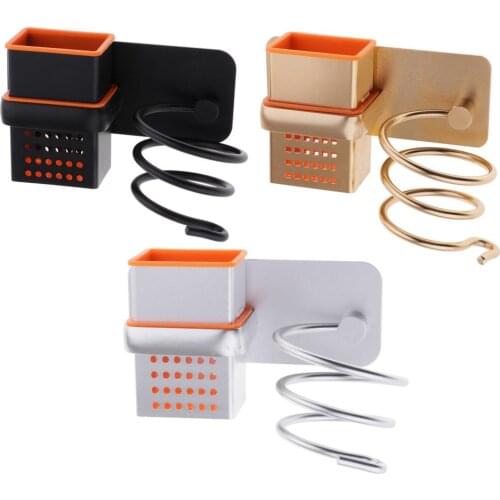 Hair Dryer Holder No Punching Wall Mount Adhesive w/ Hollow Box