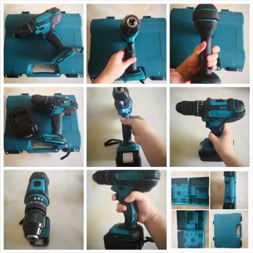 13mm Lithium electric drill impact household portable Rechargeable electric drill impact drill for 18v makita battery