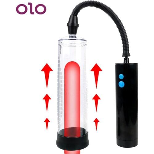 OLO Electric Penis Pump Penis Extender Male Penile Erection Training Extend Penis Enlarger Vacuum Pump Sex Toys for Men Gay
