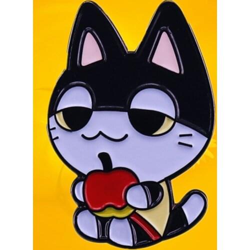 Animal Crossing ACNH lazy cat villager enamel pin sleepy Hungry kitten Cute Kawaii kitty Gamer Favorite jewelry brooch