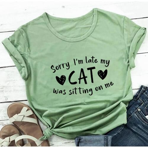 My cat was sitting on me heart Graphic Printed Shirt New Arrival Casual 100%Cotton Funny T Shirt Cat Lover Shirts Cat Lover Gift