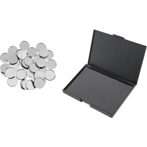Beauty Cosmetic Empty DIY Eye Shadow Magnetic Palette Case Makeup Organizer Box + 50 Round Metal Eyeshadow Pans Holder